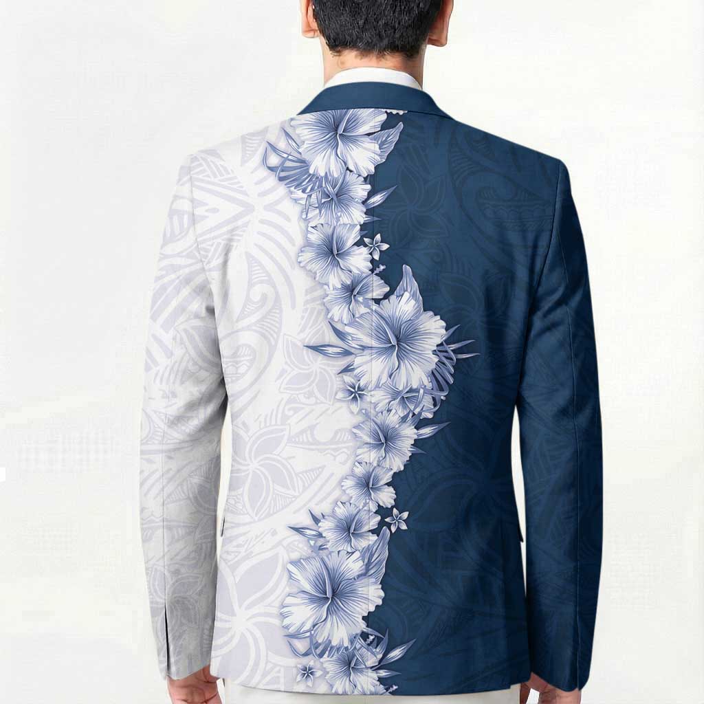 Hawaii Hibiscus Flowers Blazer Blue Polynesian Pattern LT05 - Polynesian Pride