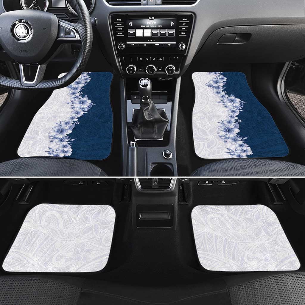 Hawaii Hibiscus Flowers Car Mats Blue Polynesian Pattern LT05 Set 4pcs Blue - Polynesian Pride