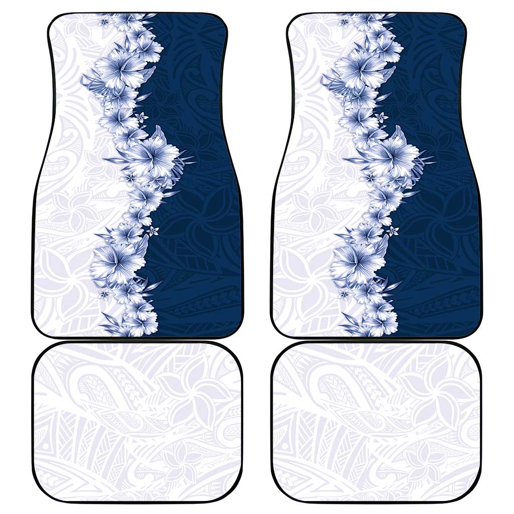 Hawaii Hibiscus Flowers Car Mats Blue Polynesian Pattern LT05 - Polynesian Pride