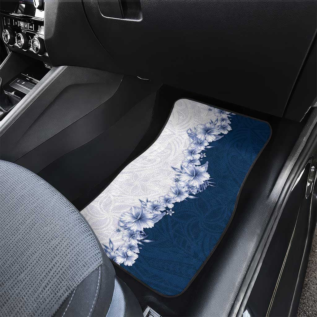 Hawaii Hibiscus Flowers Car Mats Blue Polynesian Pattern LT05 - Polynesian Pride