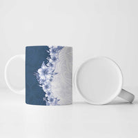 Hawaii Hibiscus Flowers Ceramic Mug Blue Polynesian Pattern LT05 - Polynesian Pride