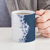Hawaii Hibiscus Flowers Ceramic Mug Blue Polynesian Pattern LT05 - Polynesian Pride