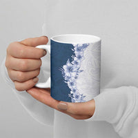 Hawaii Hibiscus Flowers Ceramic Mug Blue Polynesian Pattern LT05 - Polynesian Pride