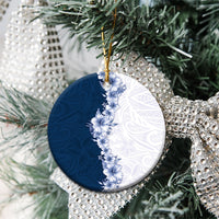 Hawaii Hibiscus Flowers Ceramic Ornament Blue Polynesian Pattern LT05 - Polynesian Pride