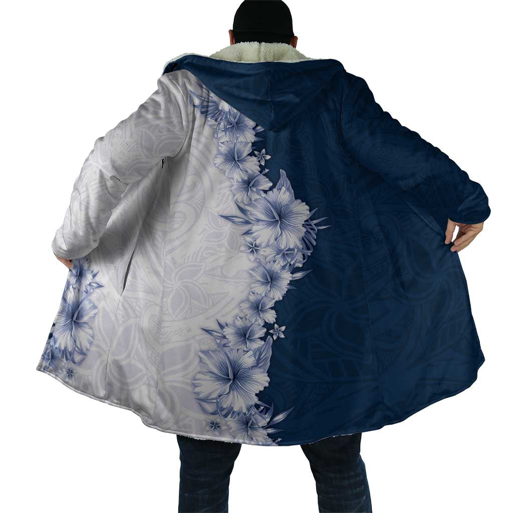 Hawaii Hibiscus Flowers Cloak Blue Polynesian Pattern LT05 - Polynesian Pride