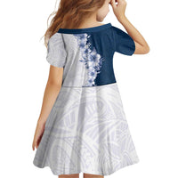 Hawaii Hibiscus Flowers Family Matching Long Sleeve Bodycon Dress and Hawaiian Shirt Blue Polynesian Pattern