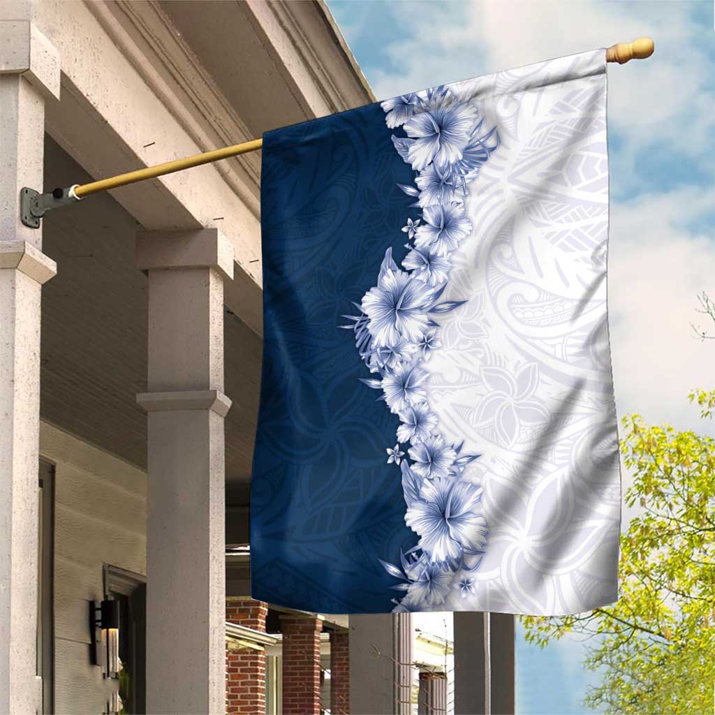 Hawaii Hibiscus Flowers Garden Flag Blue Polynesian Pattern LT05 House Flag Blue - Polynesian Pride