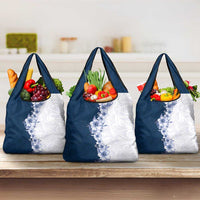 Hawaii Hibiscus Flowers Grocery Bag Blue Polynesian Pattern LT05 3-pack One Size Blue - Polynesian Pride