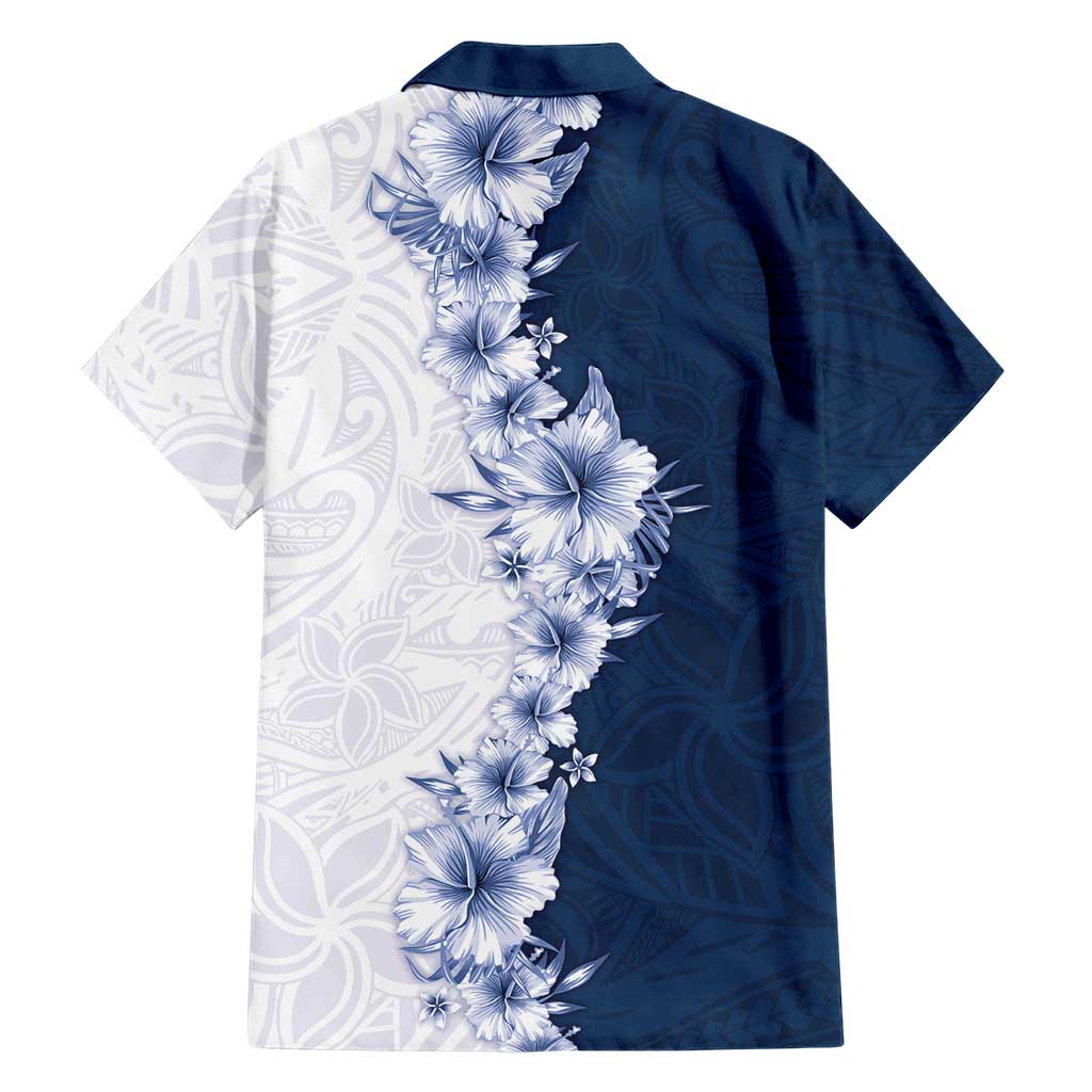 Hawaii Hibiscus Flowers Hawaiian Shirt Blue Polynesian Pattern LT05 - Polynesian Pride
