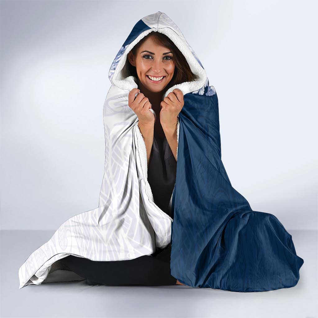 Hawaii Hibiscus Flowers Hooded Blanket Blue Polynesian Pattern LT05 - Polynesian Pride