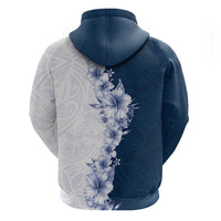 Hawaii Hibiscus Flowers Hoodie Blue Polynesian Pattern LT05 - Polynesian Pride