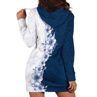 Hawaii Hibiscus Flowers Hoodie Dress Blue Polynesian Pattern LT05 - Polynesian Pride