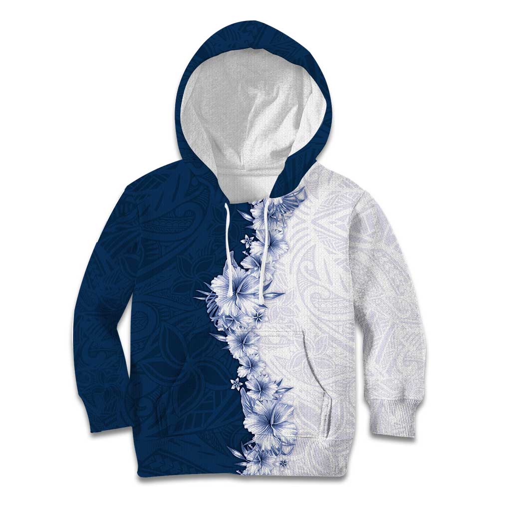 Hawaii Hibiscus Flowers Kid Hoodie Blue Polynesian Pattern LT05 Hoodie Blue - Polynesian Pride