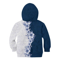 Hawaii Hibiscus Flowers Kid Hoodie Blue Polynesian Pattern LT05 - Polynesian Pride