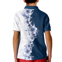 Hawaii Hibiscus Flowers Kid Polo Shirt Blue Polynesian Pattern LT05 - Polynesian Pride