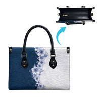 Hawaii Hibiscus Flowers Leather Bag Blue Polynesian Pattern LT05 - Polynesian Pride