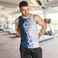 Hawaii Hibiscus Flowers Men Tank Top Blue Polynesian Pattern LT05 Blue - Polynesian Pride