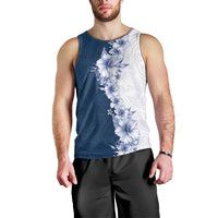 Hawaii Hibiscus Flowers Men Tank Top Blue Polynesian Pattern LT05 - Polynesian Pride