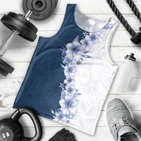 Hawaii Hibiscus Flowers Men Tank Top Blue Polynesian Pattern LT05 - Polynesian Pride