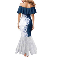 Hawaii Hibiscus Flowers Mermaid Dress Blue Polynesian Pattern LT05 - Polynesian Pride