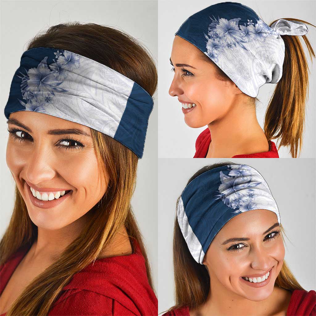 Hawaii Hibiscus Flowers Neck Gaiter Blue Polynesian Pattern LT05 - Polynesian Pride