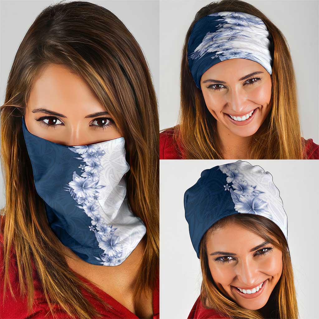 Hawaii Hibiscus Flowers Neck Gaiter Blue Polynesian Pattern LT05 - Polynesian Pride