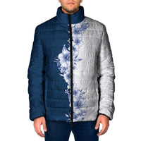 Hawaii Hibiscus Flowers Padded Jacket Blue Polynesian Pattern LT05 Men Blue - Polynesian Pride