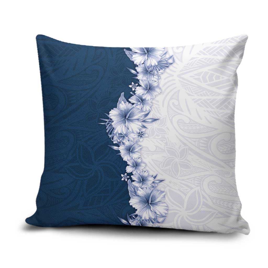 Hawaii Hibiscus Flowers Pillow Cover Blue Polynesian Pattern LT05 Blue - Polynesian Pride