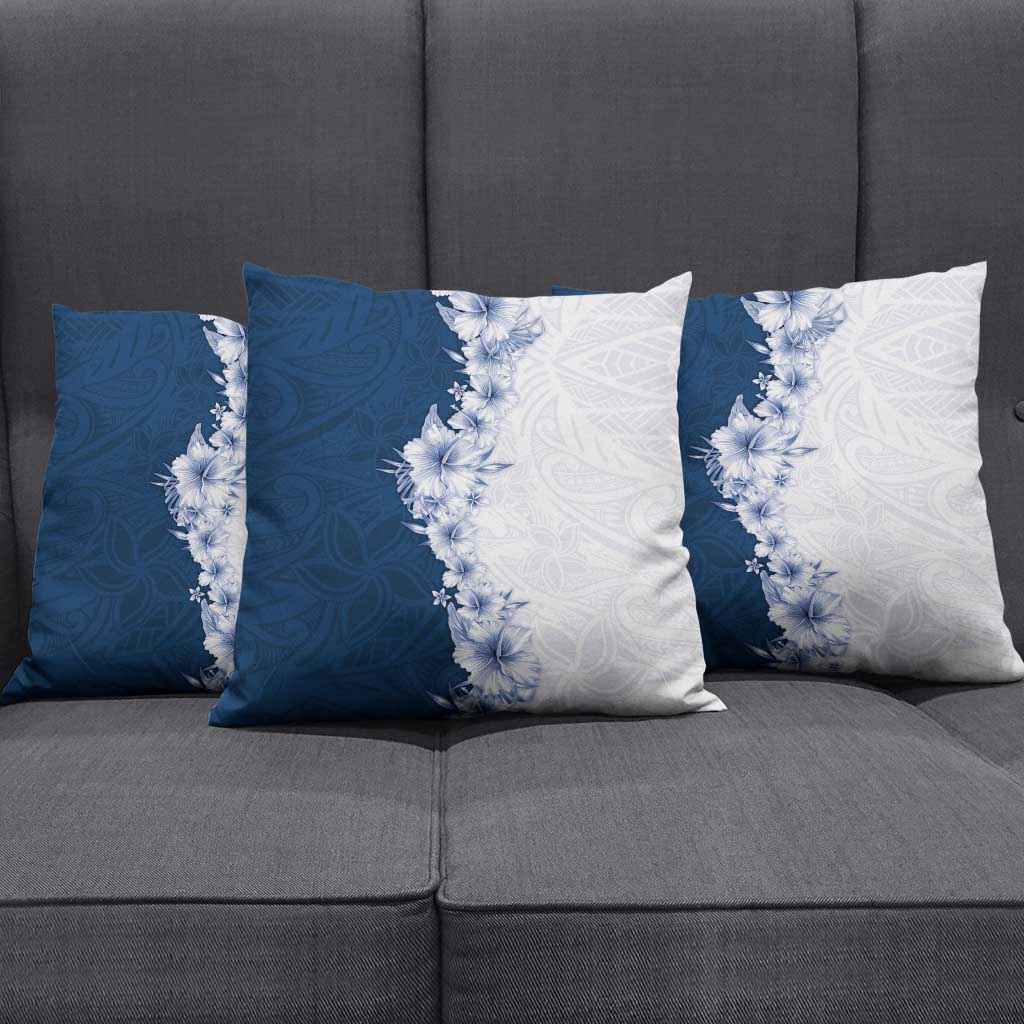 Hawaii Hibiscus Flowers Pillow Cover Blue Polynesian Pattern LT05 - Polynesian Pride