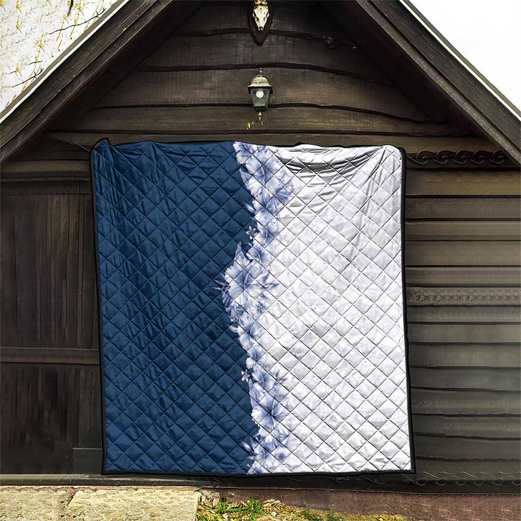 Hawaii Hibiscus Flowers Quilt Blue Polynesian Pattern LT05 - Polynesian Pride