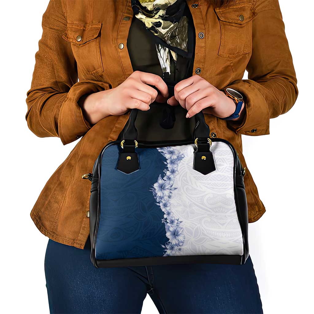 Hawaii Hibiscus Flowers Shoulder Handbag Blue Polynesian Pattern LT05 - Polynesian Pride