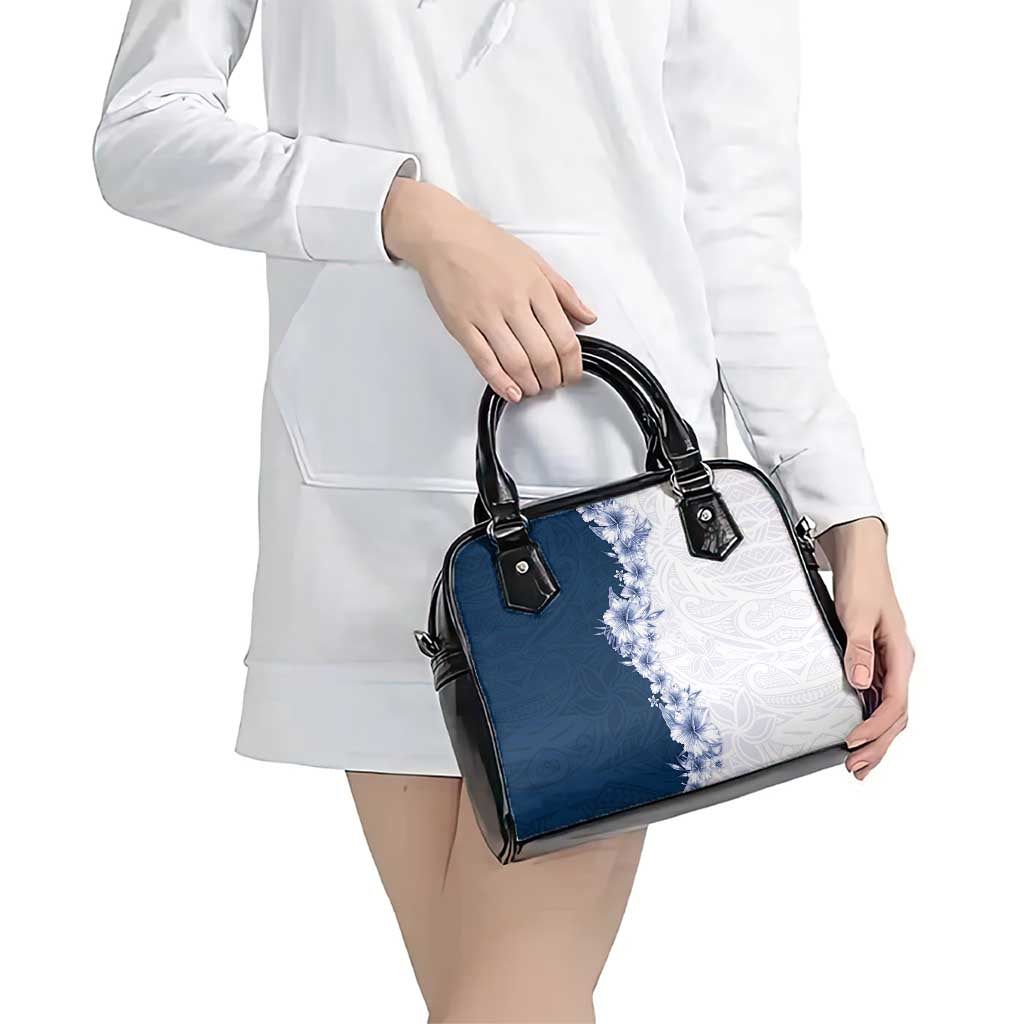 Hawaii Hibiscus Flowers Shoulder Handbag Blue Polynesian Pattern LT05 - Polynesian Pride