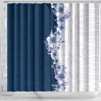 Hawaii Hibiscus Flowers Shower Curtain Blue Polynesian Pattern LT05 - Polynesian Pride