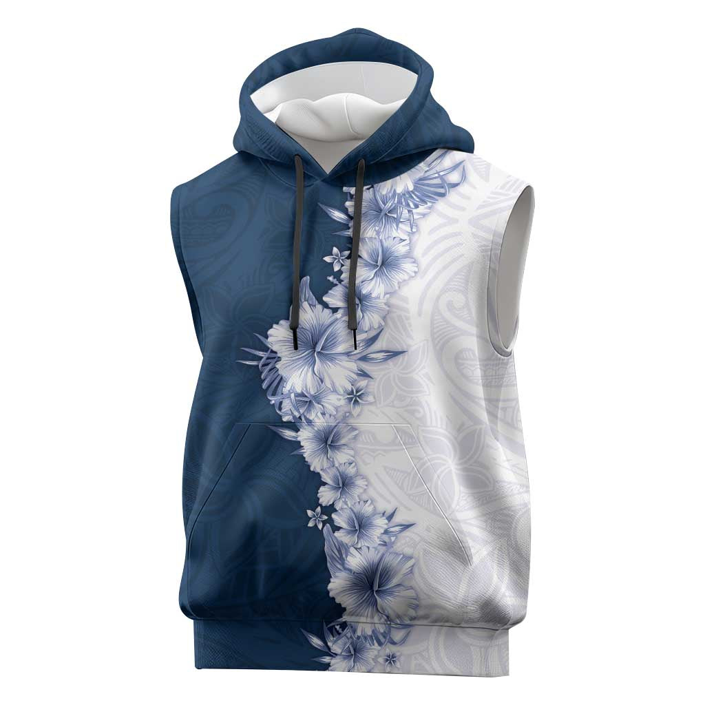 Hawaii Hibiscus Flowers Sleeveless Hoodie Blue Polynesian Pattern LT05 Blue - Polynesian Pride