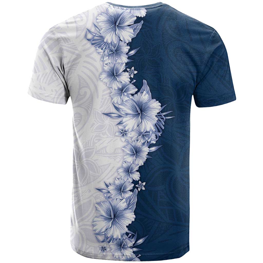 Hawaii Hibiscus Flowers T Shirt Blue Polynesian Pattern LT05 - Polynesian Pride