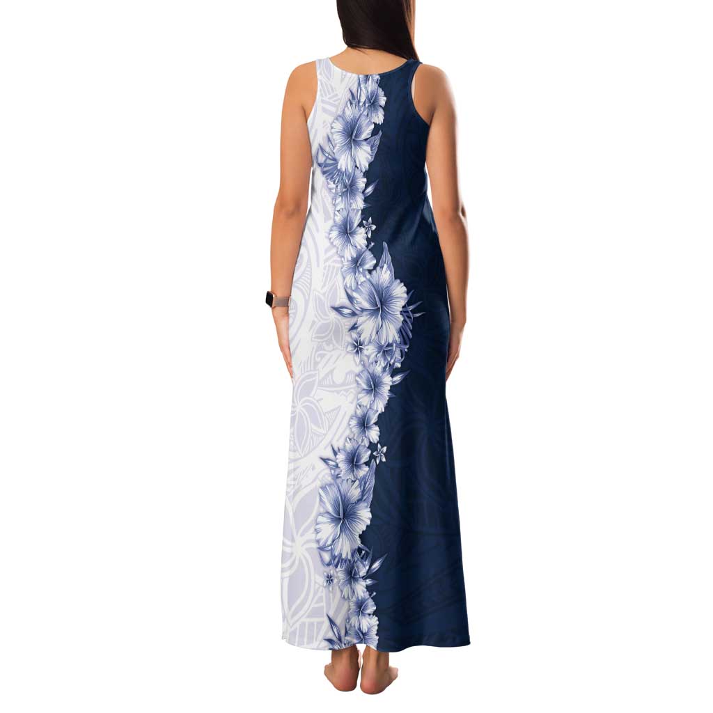 Hawaii Hibiscus Flowers Tank Maxi Dress Blue Polynesian Pattern LT05 - Polynesian Pride