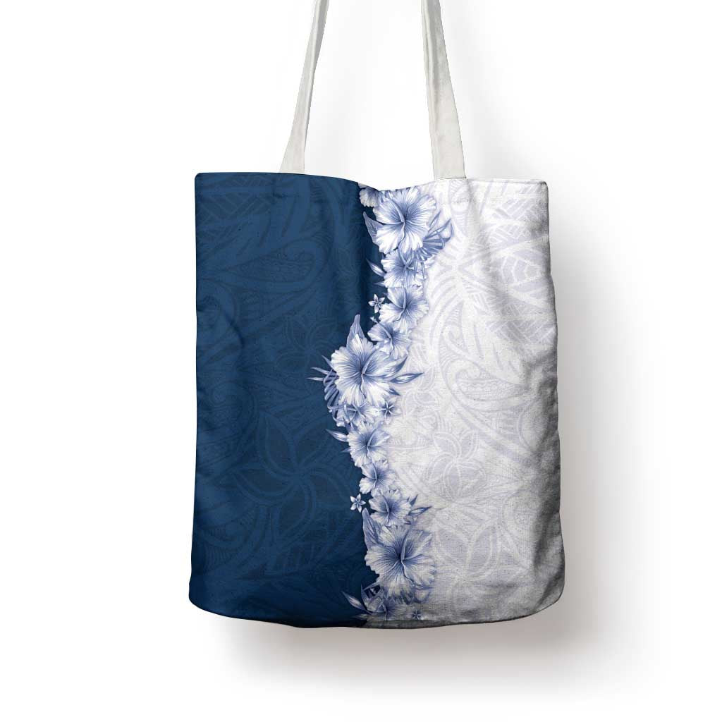 Hawaii Hibiscus Flowers Tote Bag Blue Polynesian Pattern LT05 - Polynesian Pride