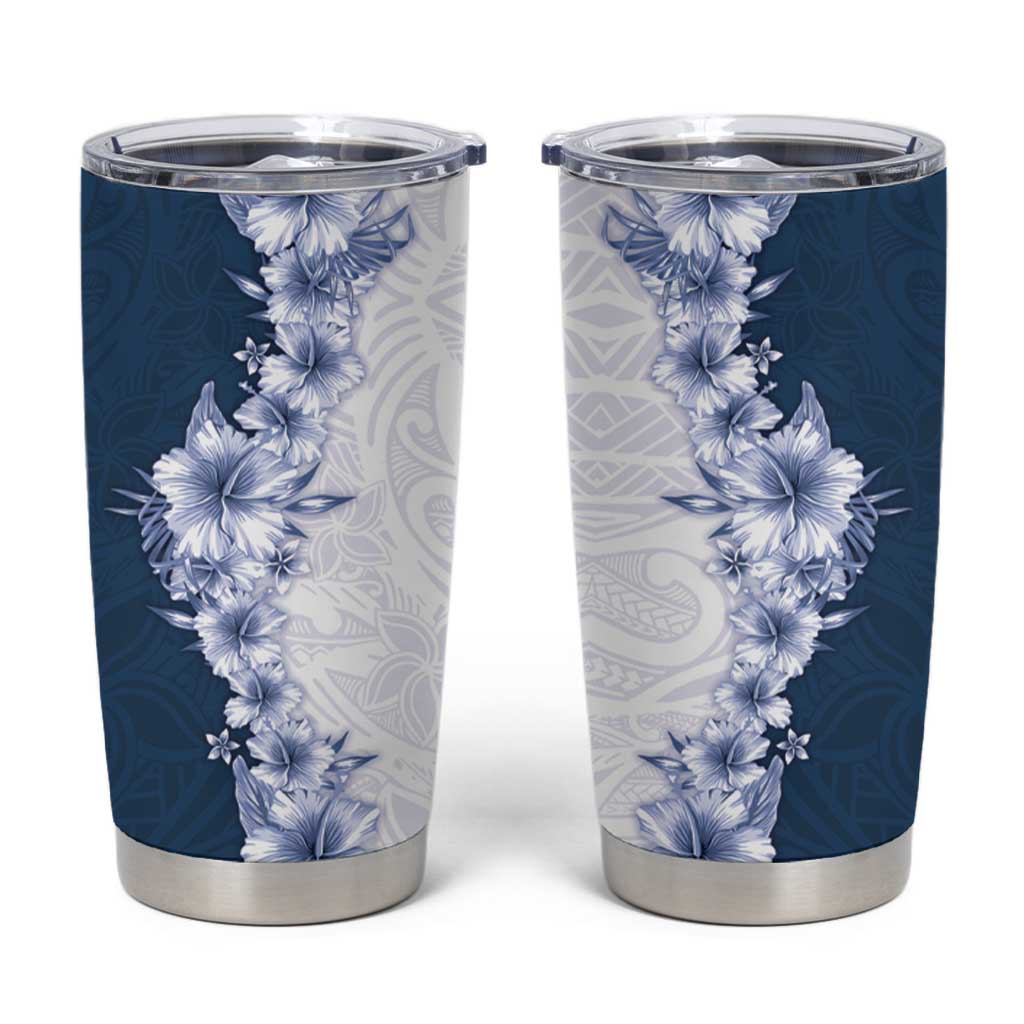 Hawaii Hibiscus Flowers Tumbler Cup Blue Polynesian Pattern LT05 Blue - Polynesian Pride