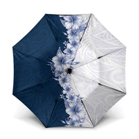 Hawaii Hibiscus Flowers Umbrella Blue Polynesian Pattern LT05 One Size Folded 11.42 inch Opened Diameter 37.4 inch Blue - Polynesian Pride