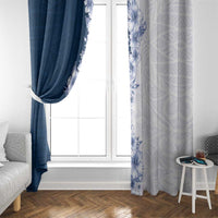 Hawaii Hibiscus Flowers Window Curtain Blue Polynesian Pattern LT05 - Polynesian Pride