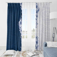 Hawaii Hibiscus Flowers Window Curtain Blue Polynesian Pattern LT05 - Polynesian Pride