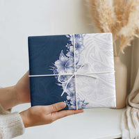 Hawaii Hibiscus Flowers Wrapping Paper Blue Polynesian Pattern LT05 - Polynesian Pride