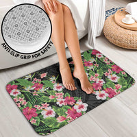 Hawaii Tropical Flowers Bathroom Set Black Polynesian Tattoo Art LT05 - Polynesian Pride