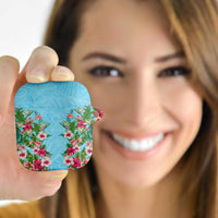 Hawaii Tropical Flowers AirPods Case Sky Blue Polynesian Tattoo Art LT05 - Polynesian Pride