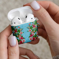 Hawaii Tropical Flowers AirPods Case Sky Blue Polynesian Tattoo Art LT05 - Polynesian Pride