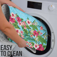 Hawaii Tropical Flowers Bathroom Set Sky Blue Polynesian Tattoo Art LT05 - Polynesian Pride