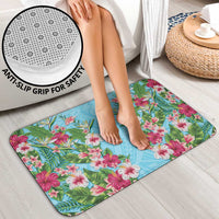 Hawaii Tropical Flowers Bathroom Set Sky Blue Polynesian Tattoo Art LT05 - Polynesian Pride