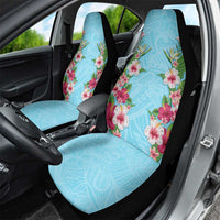 Hawaii Tropical Flowers Car Seat Cover Sky Blue Polynesian Tattoo Art LT05 - Polynesian Pride