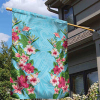 Hawaii Tropical Flowers Garden Flag Sky Blue Polynesian Tattoo Art LT05 - Polynesian Pride
