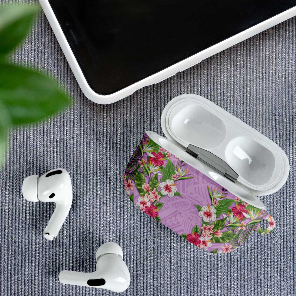 Hawaii Tropical Flowers AirPods Case Lavender Polynesian Tattoo Art LT05 - Polynesian Pride